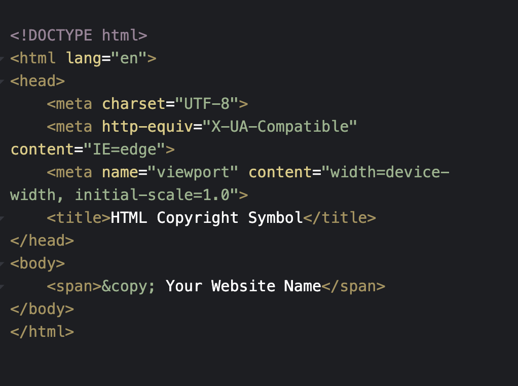 How To Create The Copyright Symbol In HTML